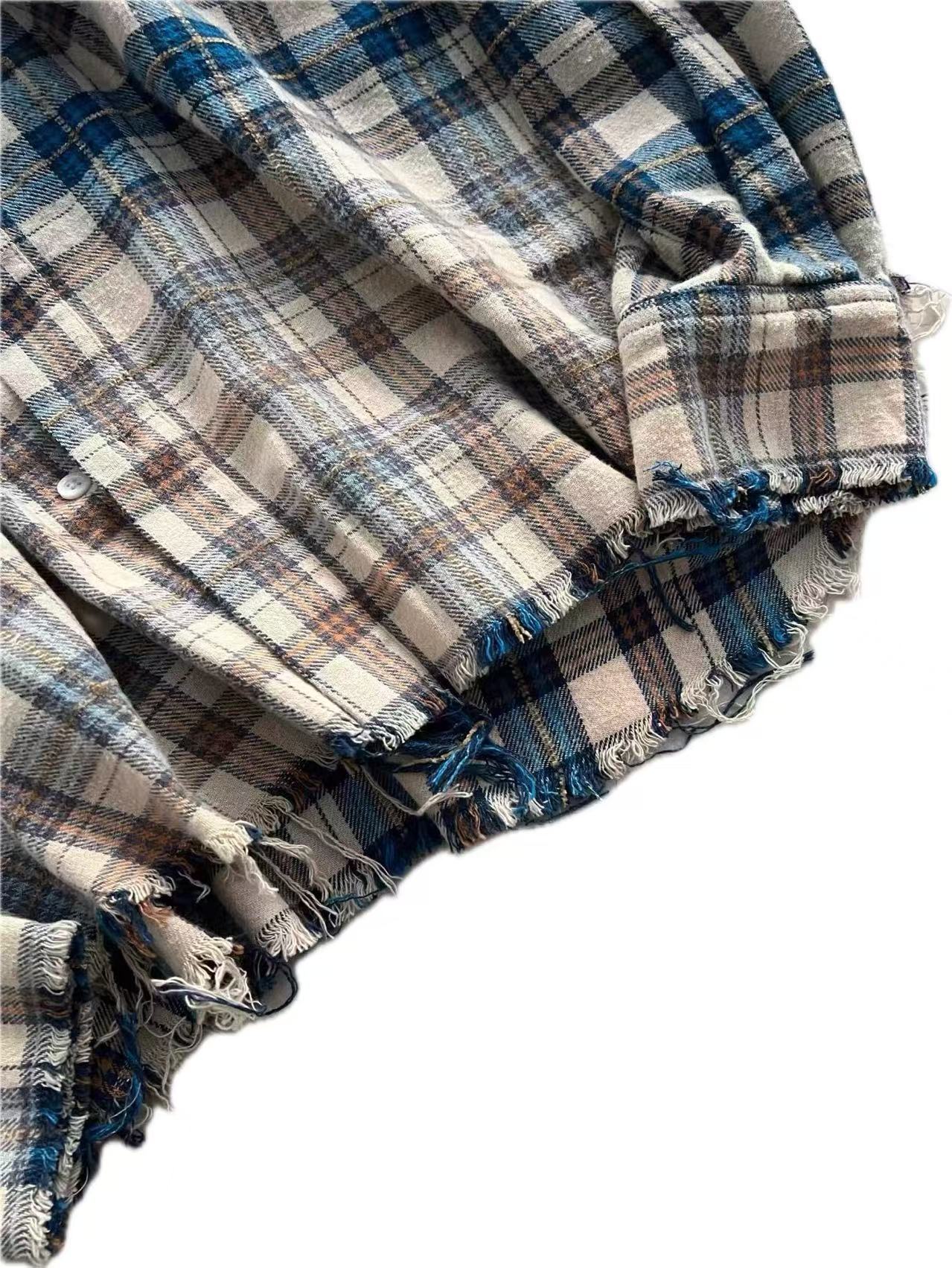 False Perception Tongue Logo Plaid Shirt