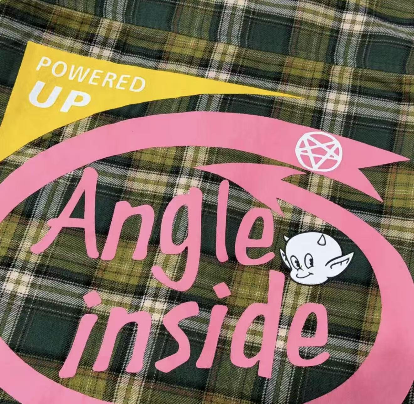 False Perception Angle Inside Green Plaid Shirt