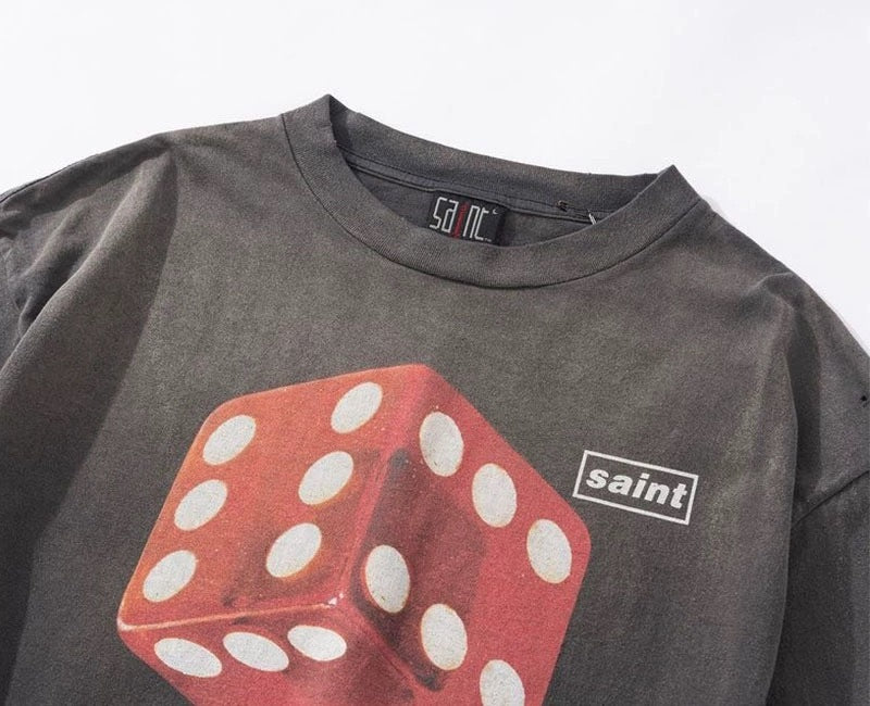 Saint Michael Dice Graphic Washed Long Sleeve