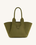 Cara 仿麂皮手提袋 - 深橄欖色