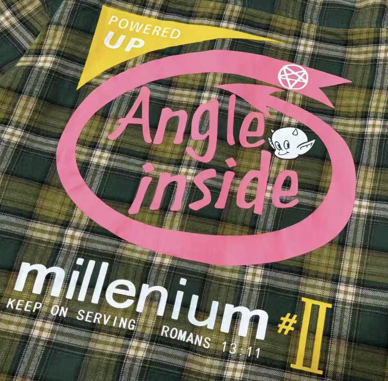 False Perception Angle Inside Green Plaid Shirt