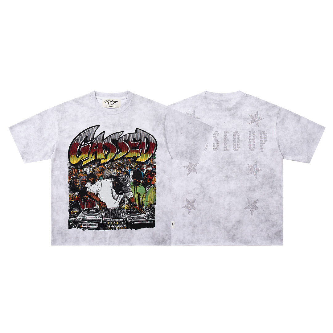 BKYS Vintage DJ Crowd Rhinestone Tee
