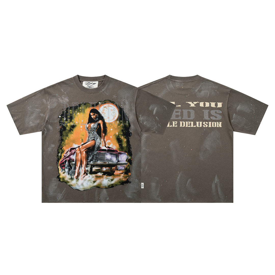 BKYS Lady Classic Car Rhinestone Tee