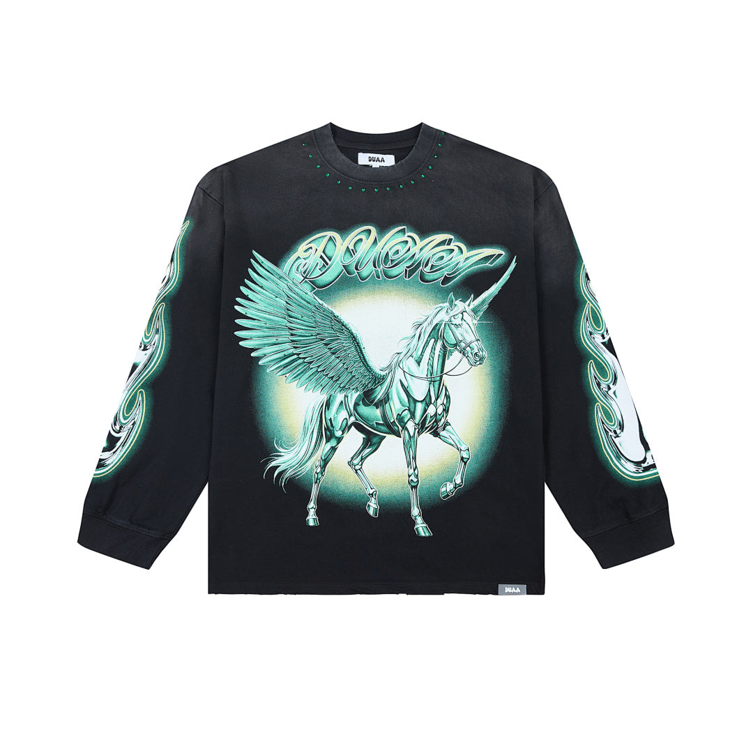 DUAA Unicorn Graphic Long Sleeve Tee