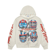 DUAA Helmet Rhinestone Hoodie