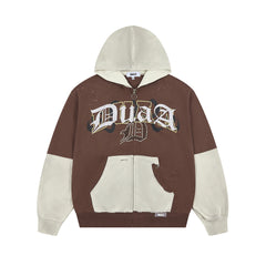 DUAA Rhinestone Logo Zip Hoodie