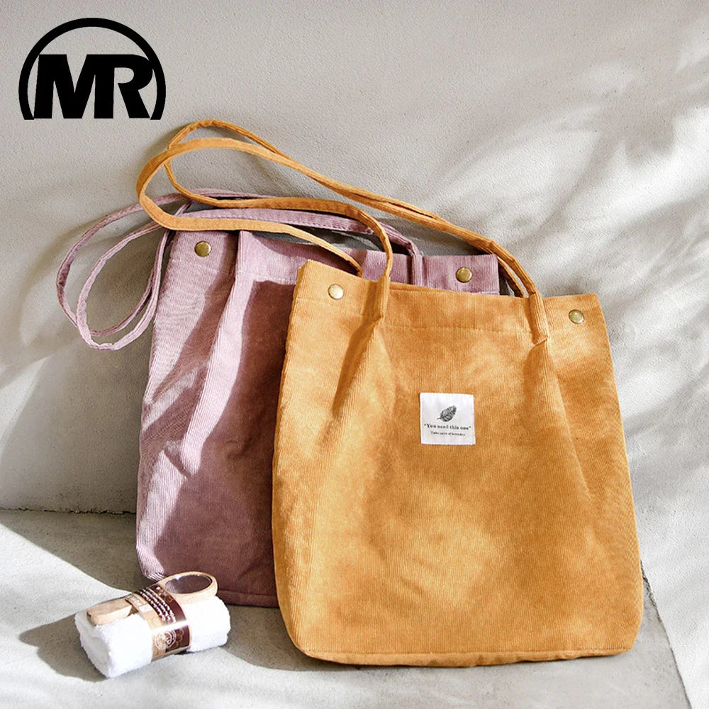 MARKROYAL Corduroy Tote Bag for Women – Large Capacity Shoulder Bag