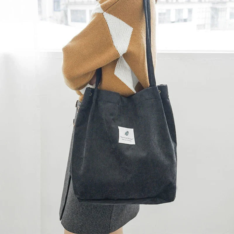 MARKROYAL Corduroy Tote Bag for Women – Large Capacity Shoulder Bag