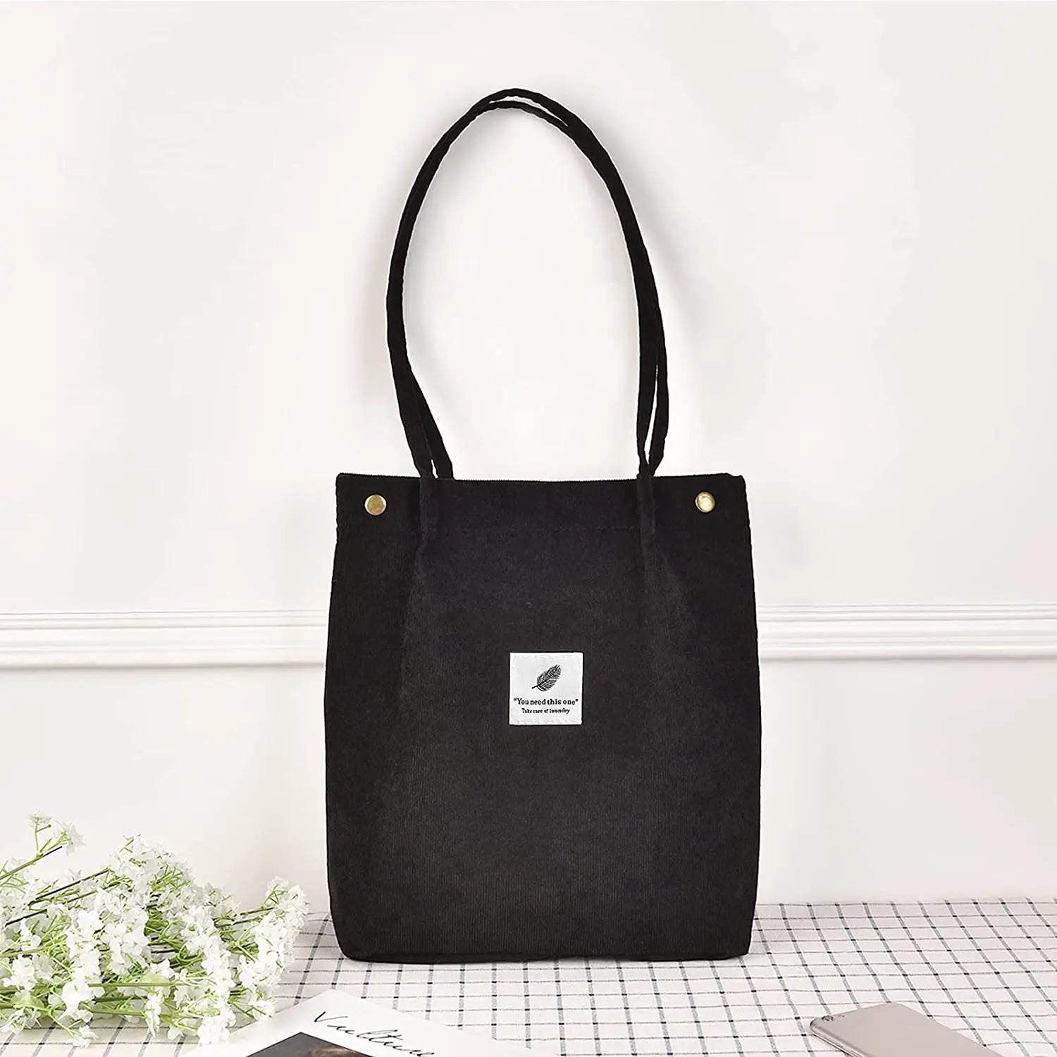 MARKROYAL Corduroy Tote Bag for Women – Large Capacity Shoulder Bag