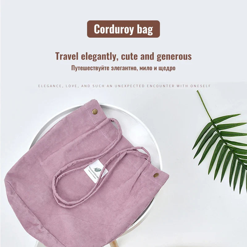 MARKROYAL Corduroy Tote Bag for Women – Large Capacity Shoulder Bag