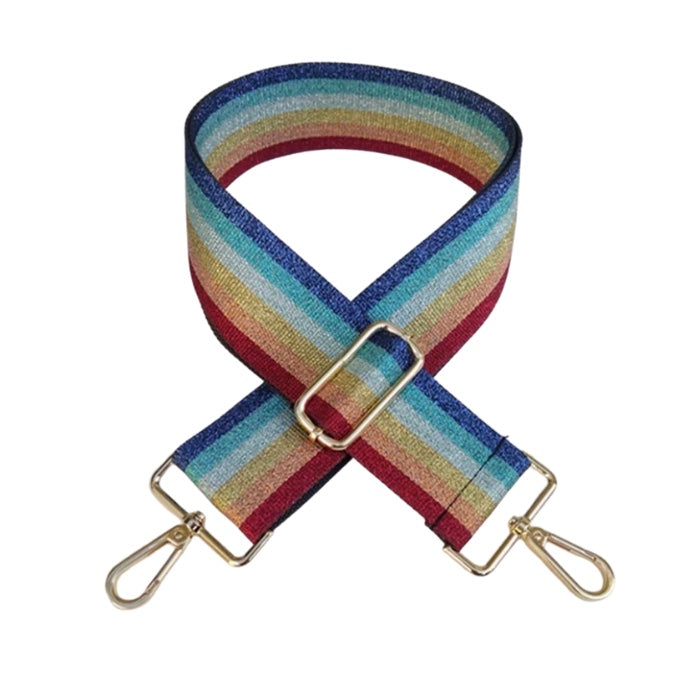 Crossbody Strap - Rainbow Stripe (Gold Hardware)