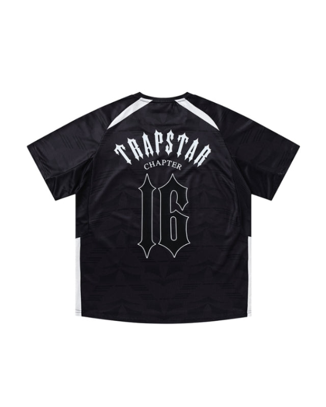 Trapstar Football T-Shirt in Black with Panel
