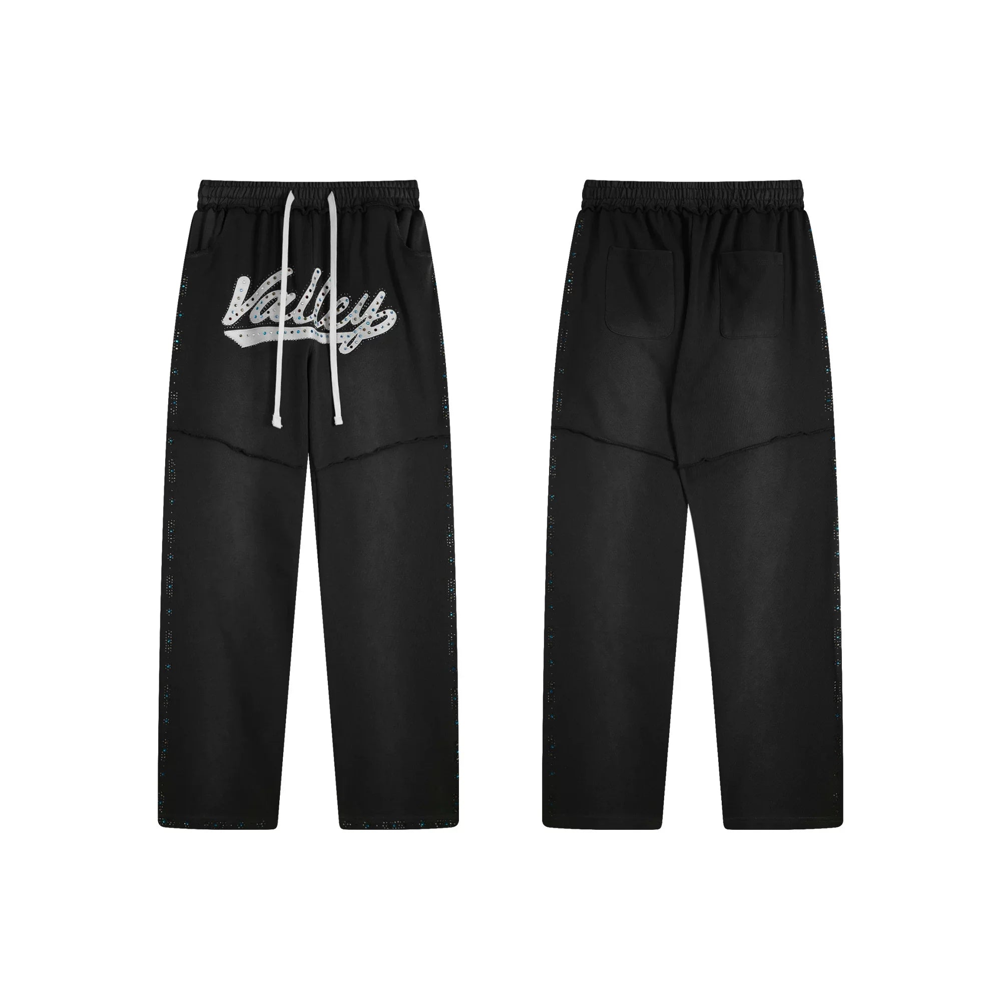 Vale Faded Black Rhinestone Joggers