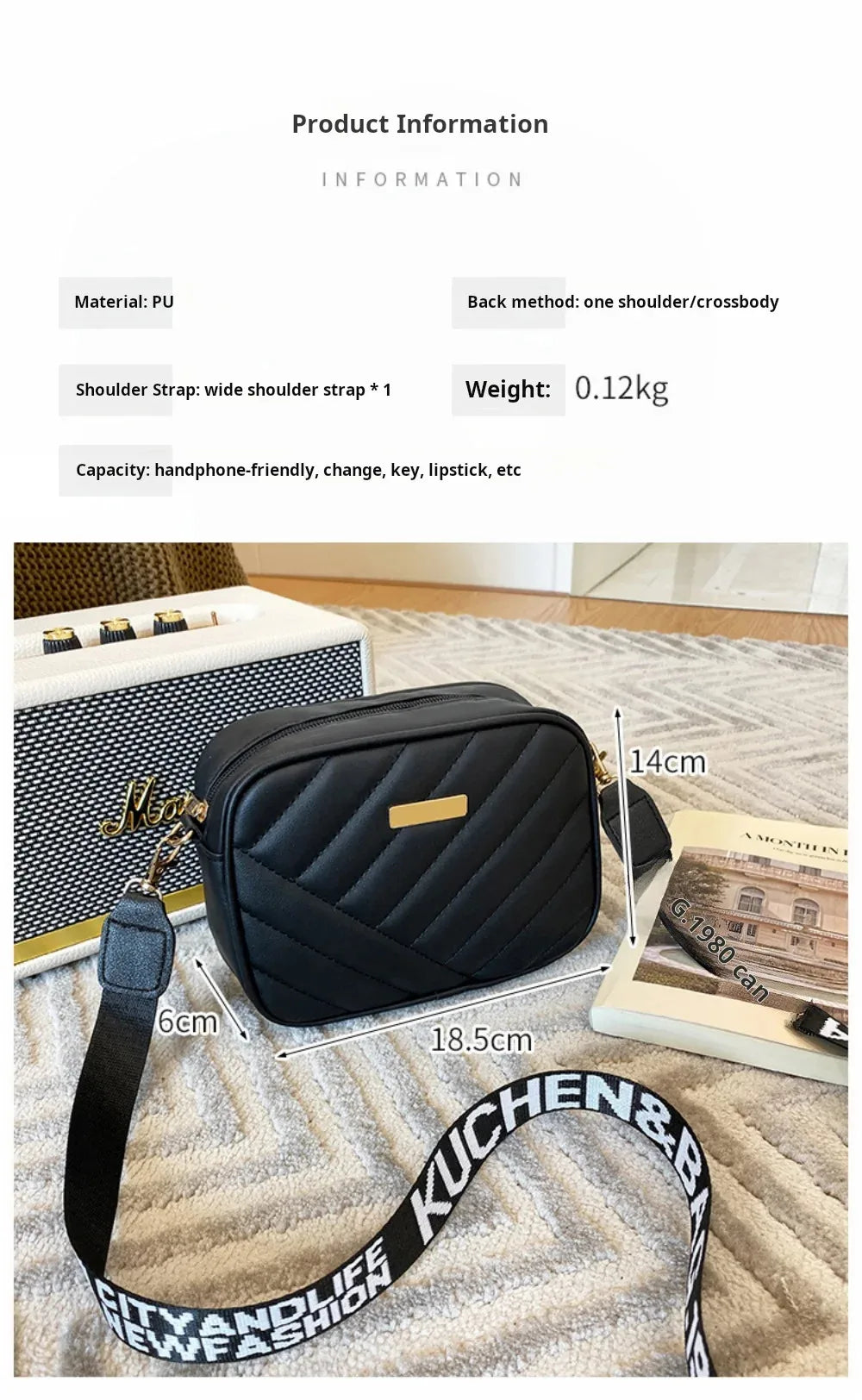 Women's High Quality PU Leather Rolling Strip Handbag – Elegant Structured Bag