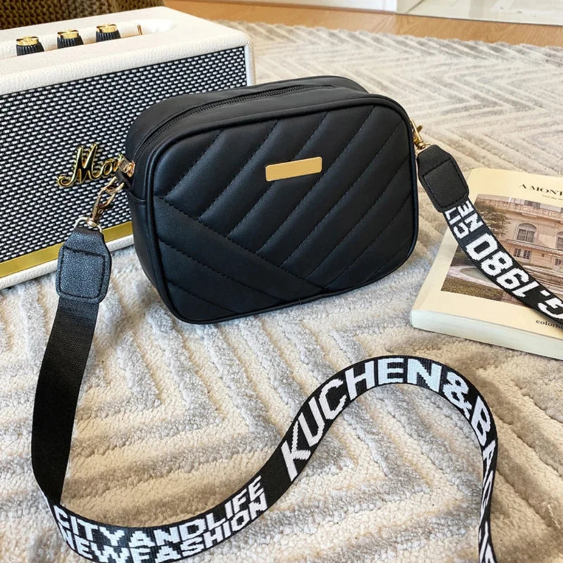 Women's High Quality PU Leather Rolling Strip Handbag – Elegant Structured Bag