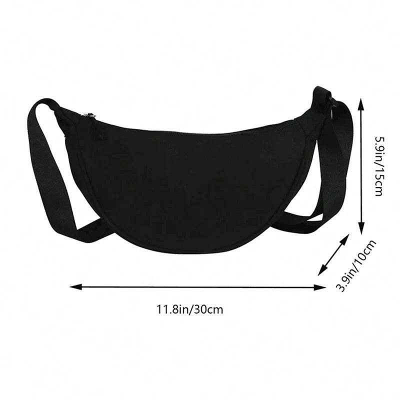 Women's Round-Shaped Nylon Bag – Lightweight Circular Shoulder Handbag