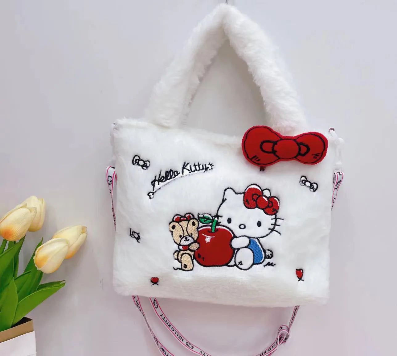 Sanrio Hello Kitty & Kuromi Plush Kawaii Bag – Cute Anime Shoulder Bag for Girls