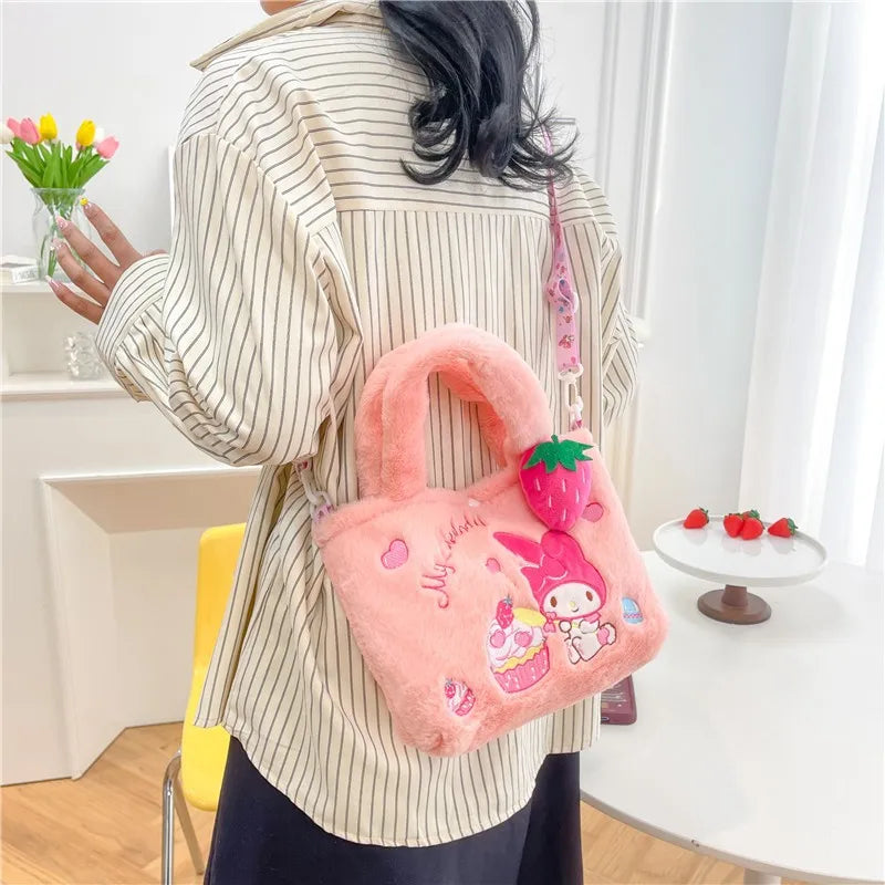 Sanrio Hello Kitty & Kuromi Plush Kawaii Bag – Cute Anime Shoulder Bag for Girls