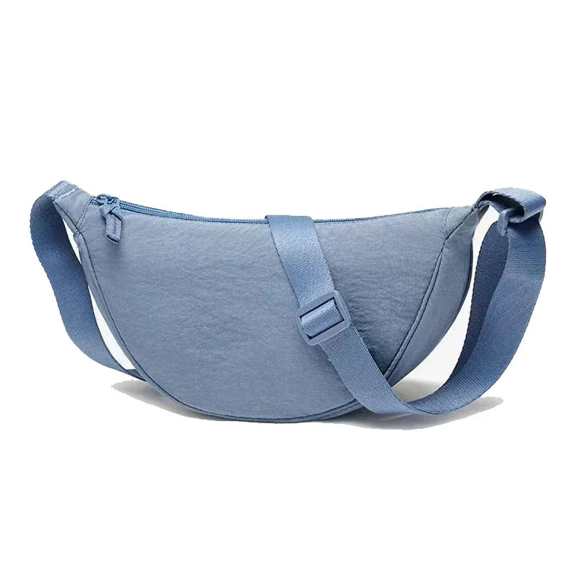 Women's Round-Shaped Nylon Bag – Lightweight Circular Shoulder Handbag