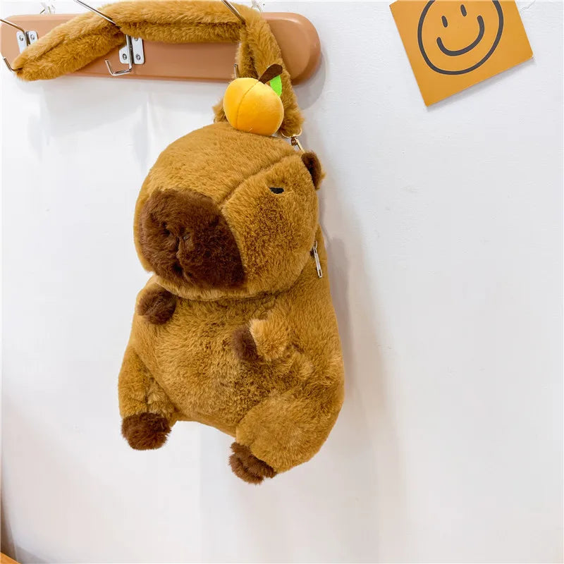 Cute Soft Plush Capybara Backpack for Girls – Kawaii Animal Mini Backpack