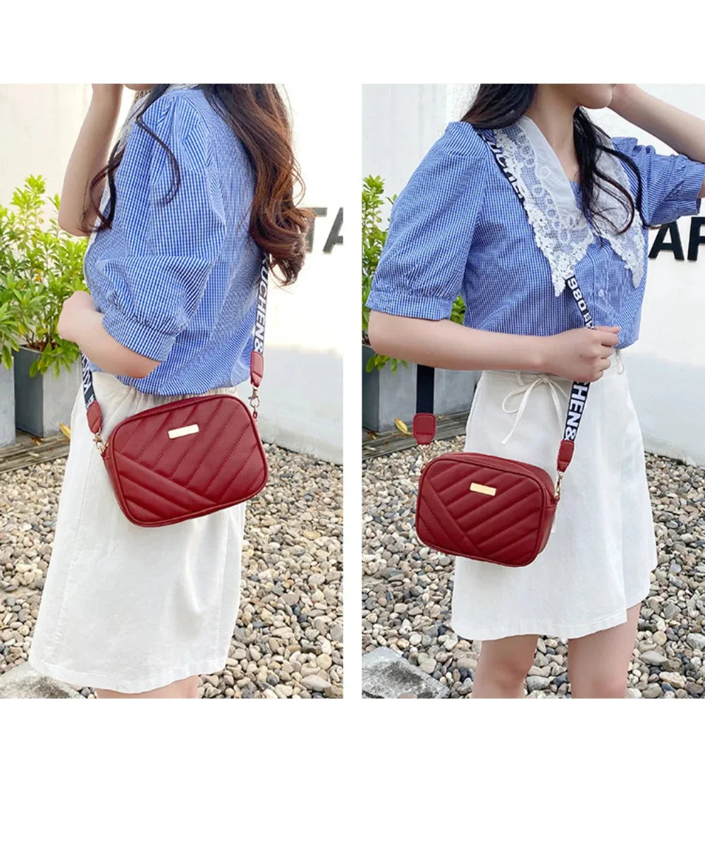Women's High Quality PU Leather Rolling Strip Handbag – Elegant Structured Bag