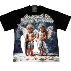 MIXED EMOTION Oversized Angel Print Tee