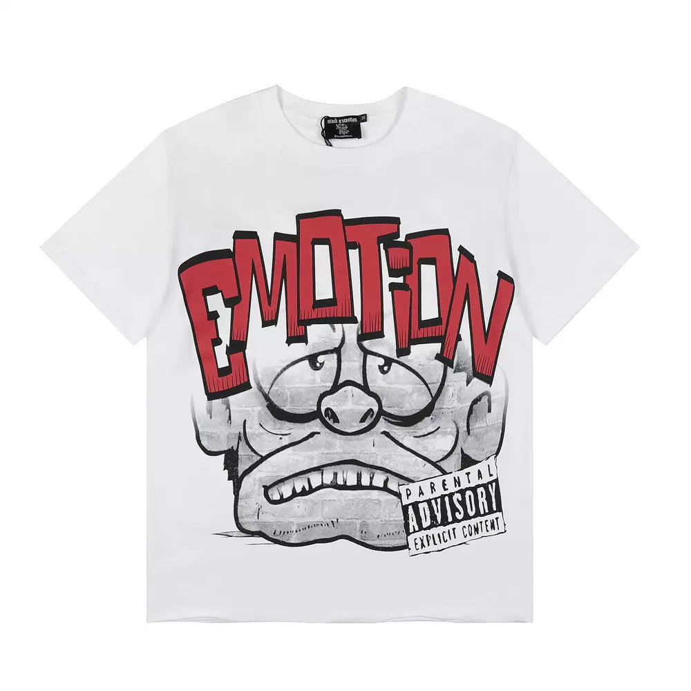 MIXED EMOTION Cartoon Face Graphic Tee