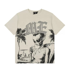 MIXED EMOTION Beach Alien Graphic Tee