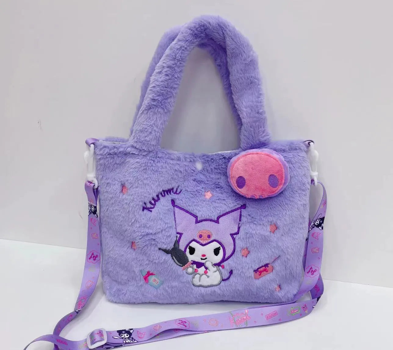 Sanrio Hello Kitty & Kuromi Plush Kawaii Bag – Cute Anime Shoulder Bag for Girls