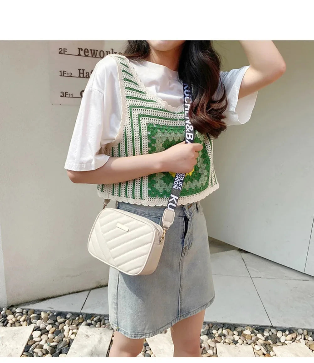 Women's High Quality PU Leather Rolling Strip Handbag – Elegant Structured Bag