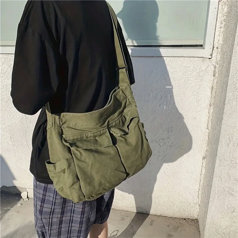 Large Workwear Canvas Shoulder Bag for Women – Professional & Spacious Tote