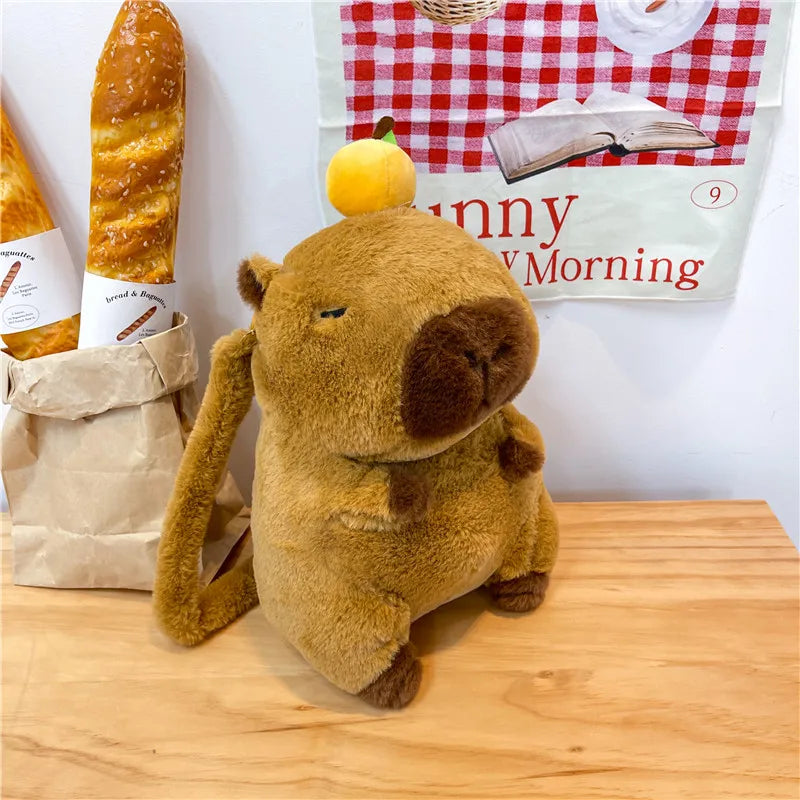 Cute Soft Plush Capybara Backpack for Girls – Kawaii Animal Mini Backpack