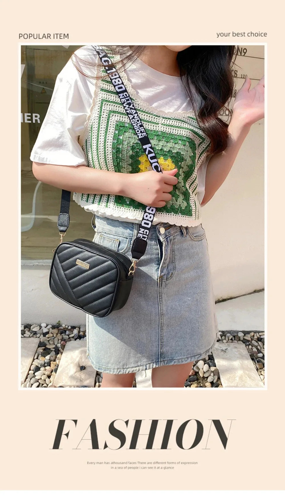 Women's High Quality PU Leather Rolling Strip Handbag – Elegant Structured Bag