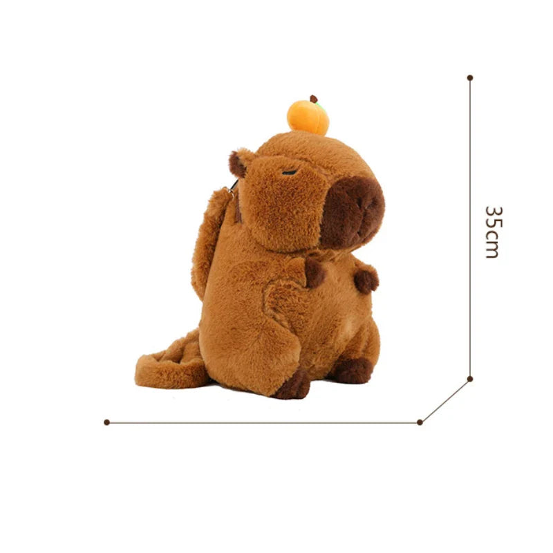 Cute Soft Plush Capybara Backpack for Girls – Kawaii Animal Mini Backpack