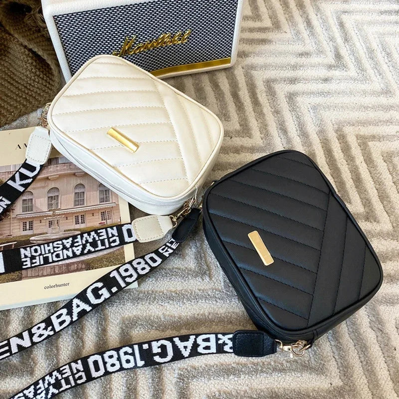 Women's High Quality PU Leather Rolling Strip Handbag – Elegant Structured Bag
