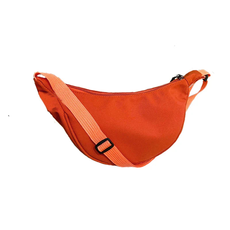 Women's Round-Shaped Nylon Bag – Lightweight Circular Shoulder Handbag