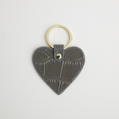 Croc Leather Heart Keyring