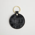 Croc Leather Round Keyring
