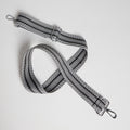 Crossbody Strap - Black & White Chevron (Silver Hardware)