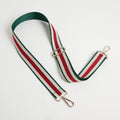 Crossbody Strap - Green Stripe (Silver Hardware)