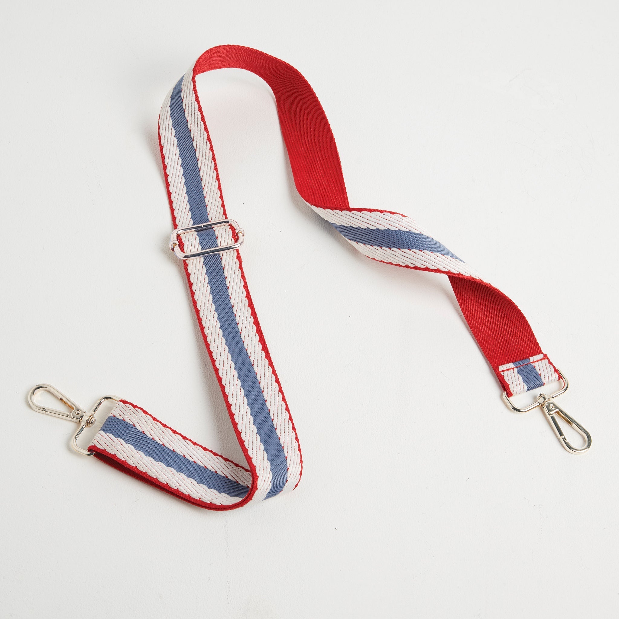 Crossbody Strap - Nautical Stripes (Silver Hardware)