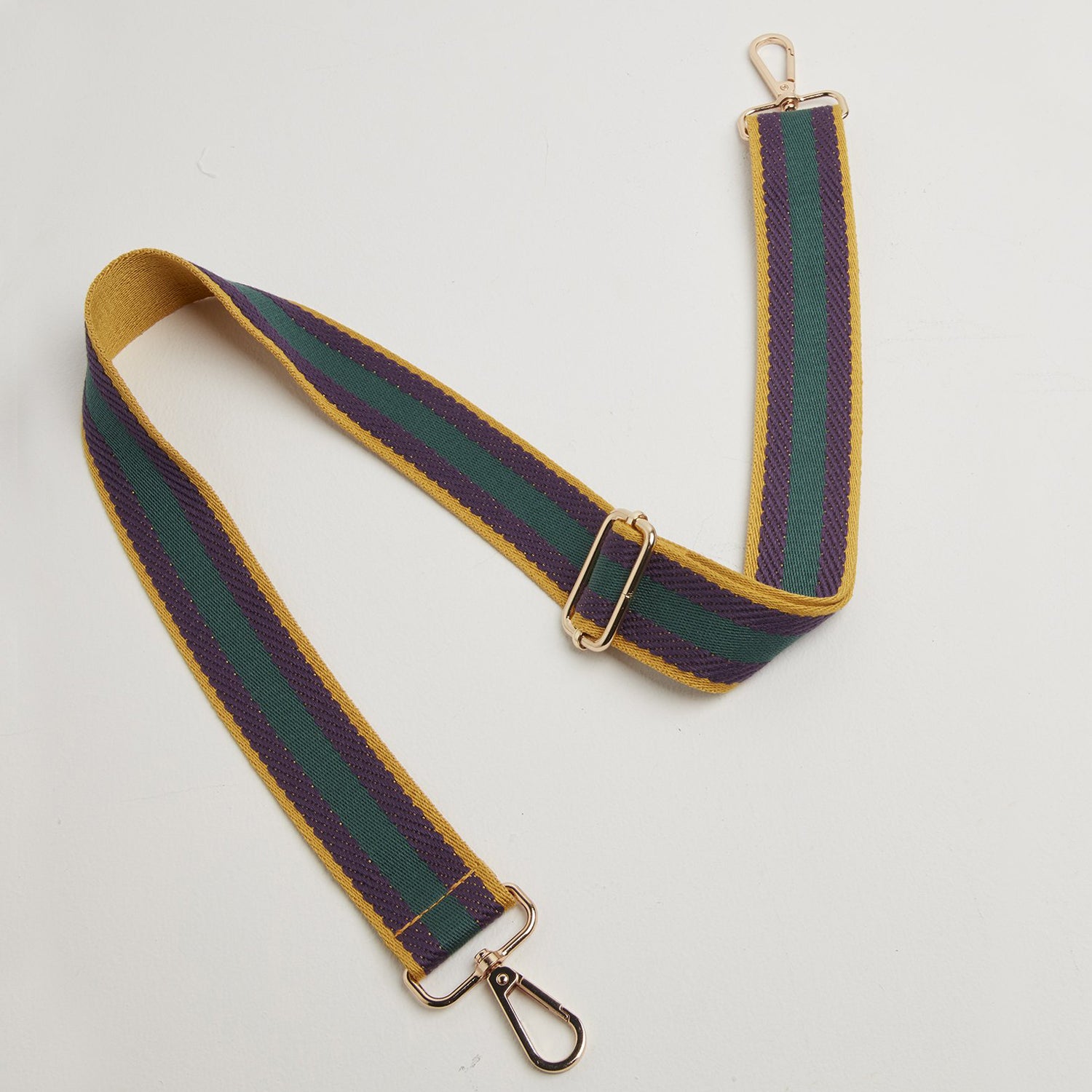 Crossbody Strap - Purple Stripe (Silver Hardware)