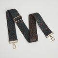 Crossbody Strap - Teal Green and Brown Leopard Print (Silver Hardware)