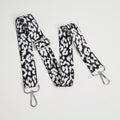 Crossbody Strap - White and Black Leopard Print (Silver Hardware)